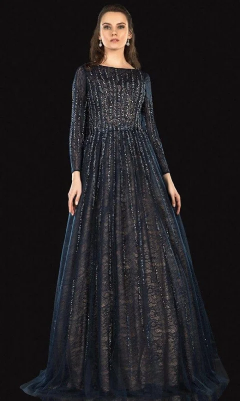 Trendy Dresses Terani Couture - 2021M2973 Bateau Embellished A-Line Gown