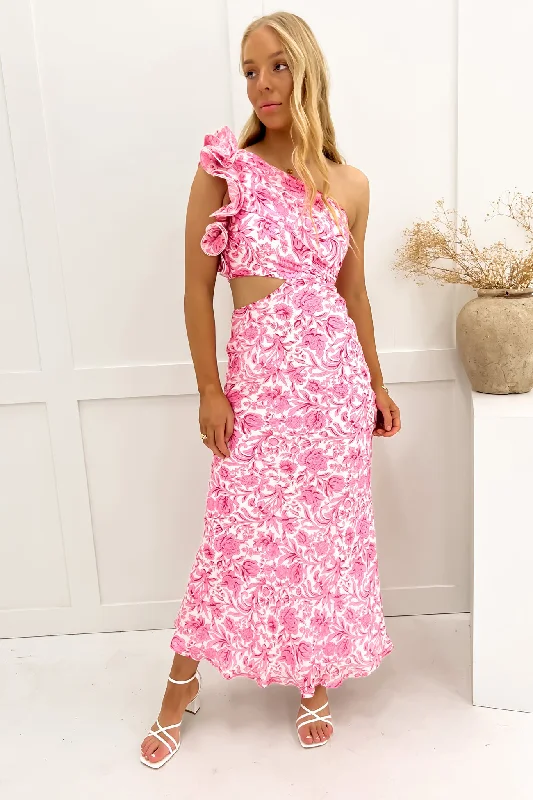 Easygoing Fashion Knox Midi Dress Pink Floral