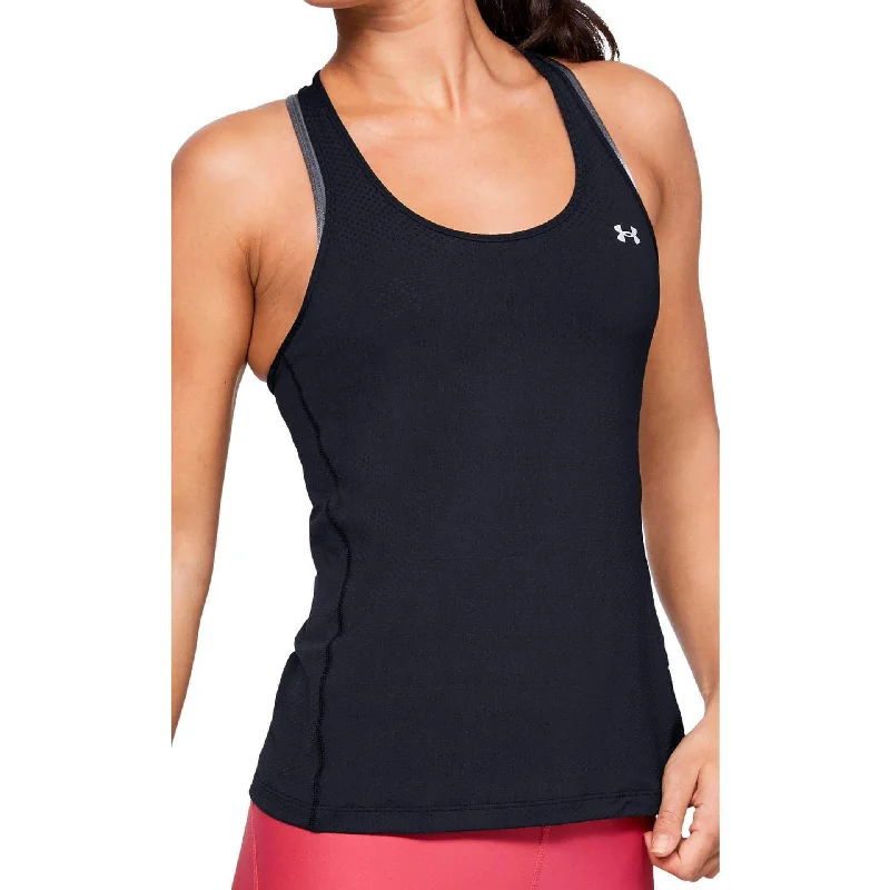 Casual Fit Under Armour HeatGear Racer Womens Training Vest Tank Top - Black