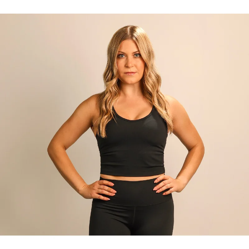 Basic Comfort Quoia Be Your Strength Workout Tank Top In Black