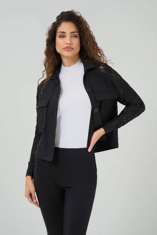 Comfortable Fashion Looks Sutton Lace Sleeve Trucker Jacket