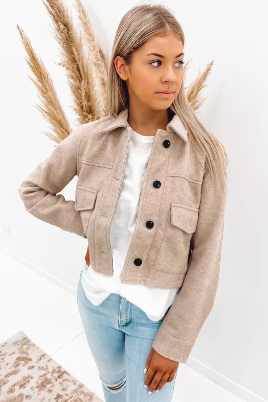 Cozy Knits Zeina Crop Jacket Oatmeal
