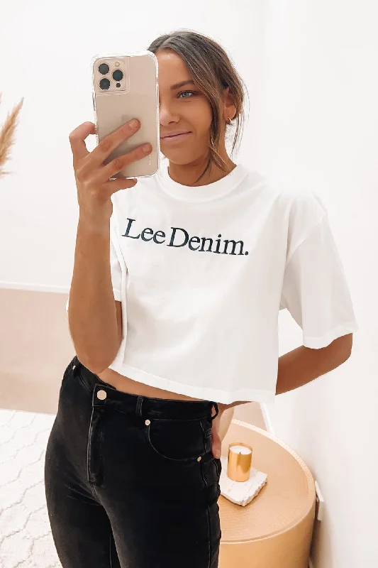 Soft Clothing Baggy Crop Tee Optic White