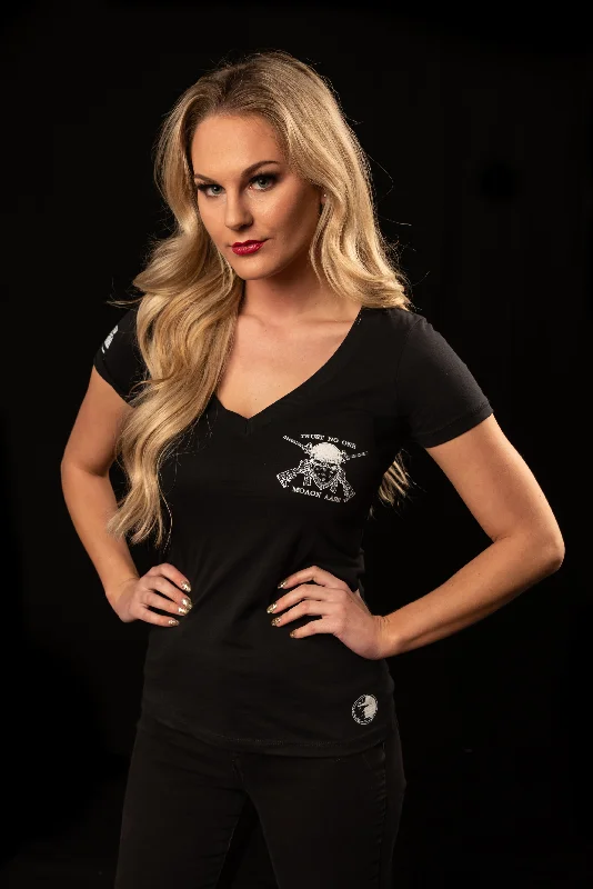 Sporty Wear Women's Molon Labe Graphic V-Neck T-Shirt