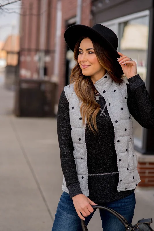 Trendy Wear Polka Dot Puffer Vest