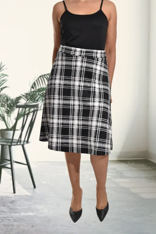 Everyday Style Black And White Flare Skirt
