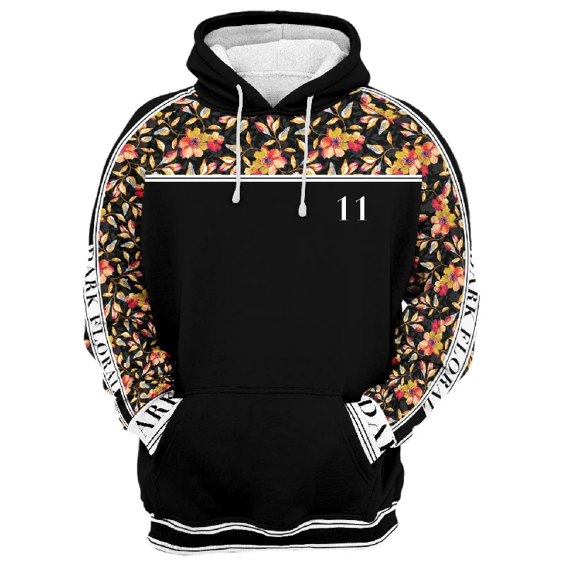 Modern Chic Golden Floral Hoodie