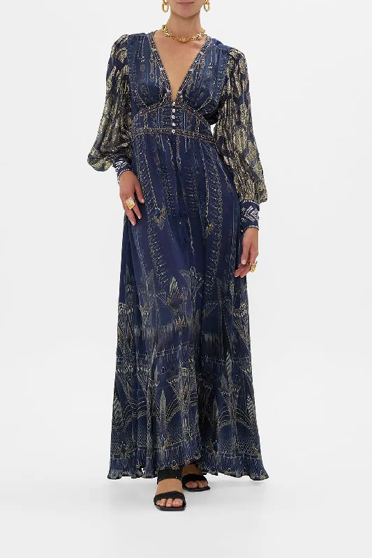 Urban Comfort SHAPED WAISTBAND DRESS WITH GATHERED SLEEVES THE EGYPT EFFECT
