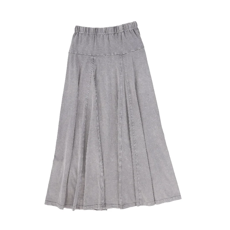 Modern Chic VALENTINA GREY FLOWY MINERAL WASH MAXI SKIRT
