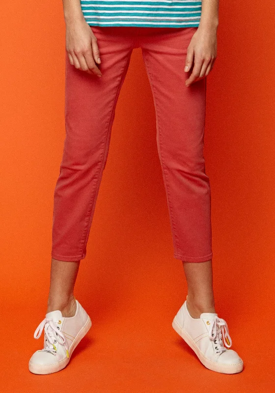 Comfy Layers White Stuff Ash Straight Cropped Jeans, Desert Red