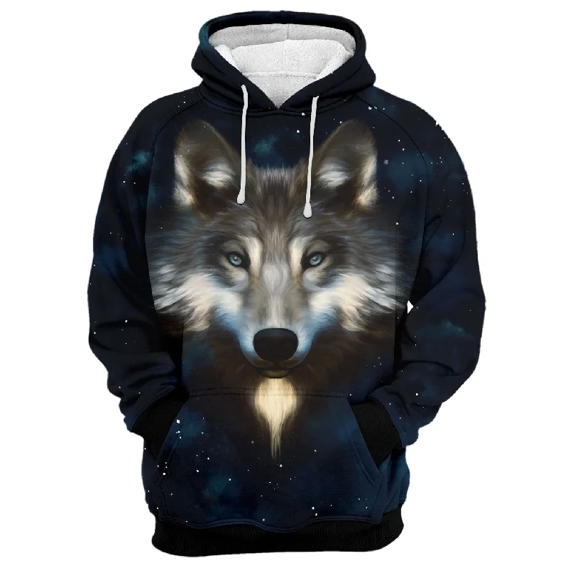 Versatile Style Wolf In Night Hoodie