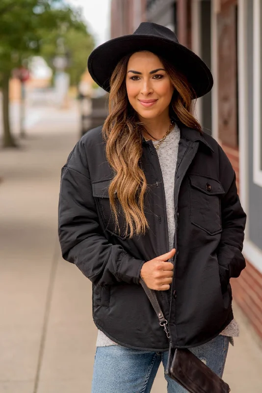 Warm Wear Basic Puffer Shacket