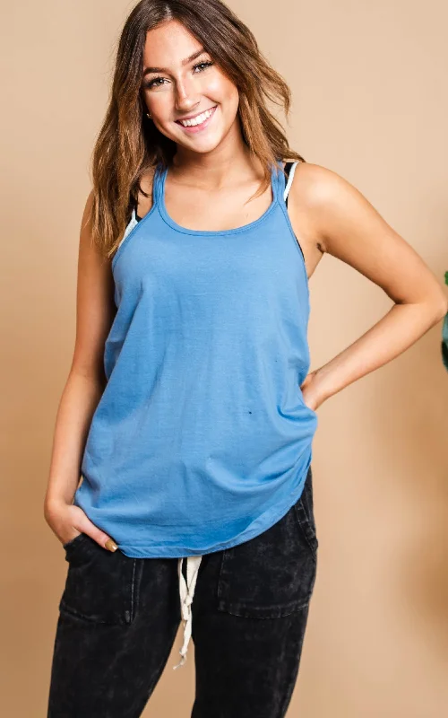 Easy Style Strappy Tank Top w/ T-Back - Final Sale**