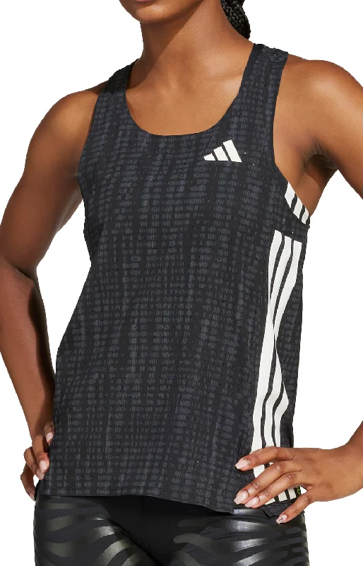 Modern Chic adidas Adizero Womens Running Vest Tank Top - Black