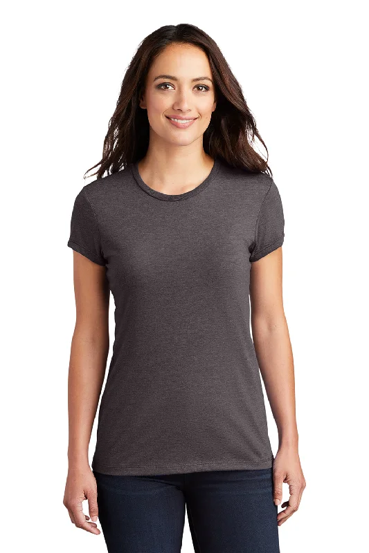 Cozy Fit Wear District Womens Fitted Perfect Tri Short Sleeve Crewneck T-Shirt - Heather Charcoal Grey