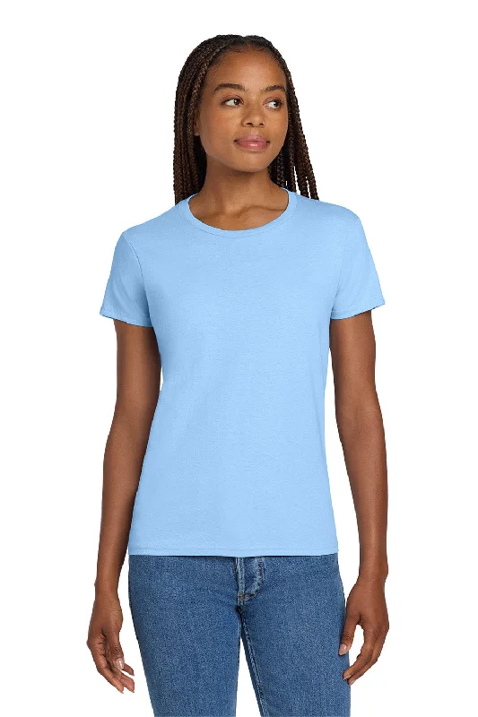 Cozy Lounge Wear Gildan Womens Ultra Short Sleeve Crewneck T-Shirt - Light Blue