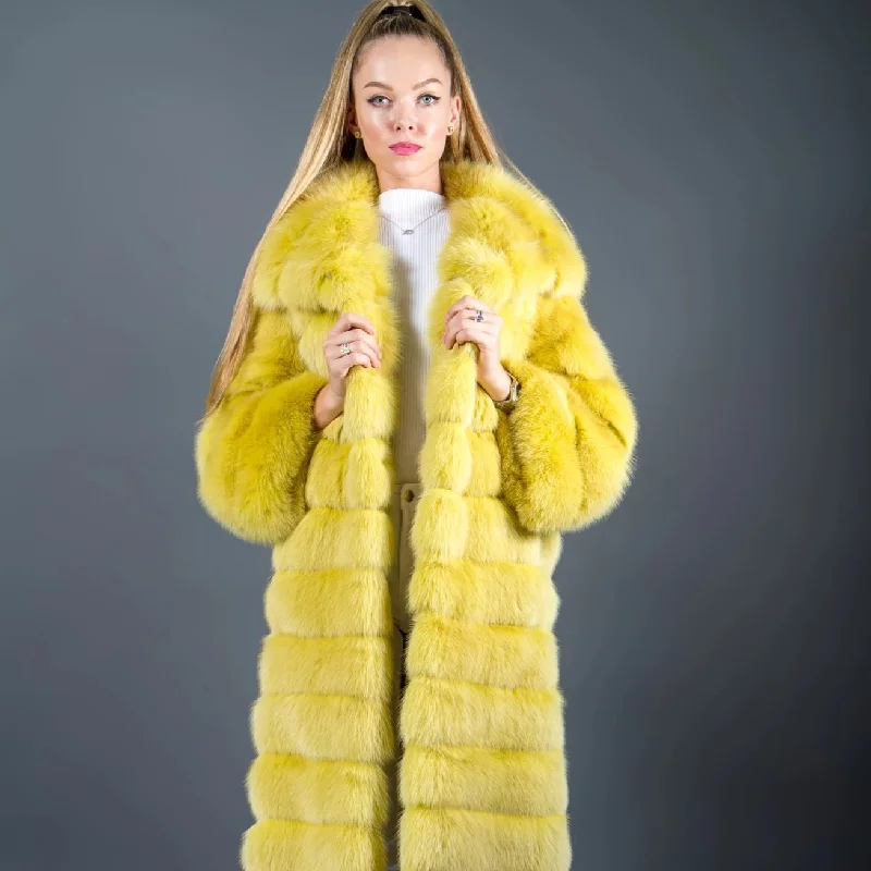 Casual Comfort Luxury Sable Fur Coat Yellow