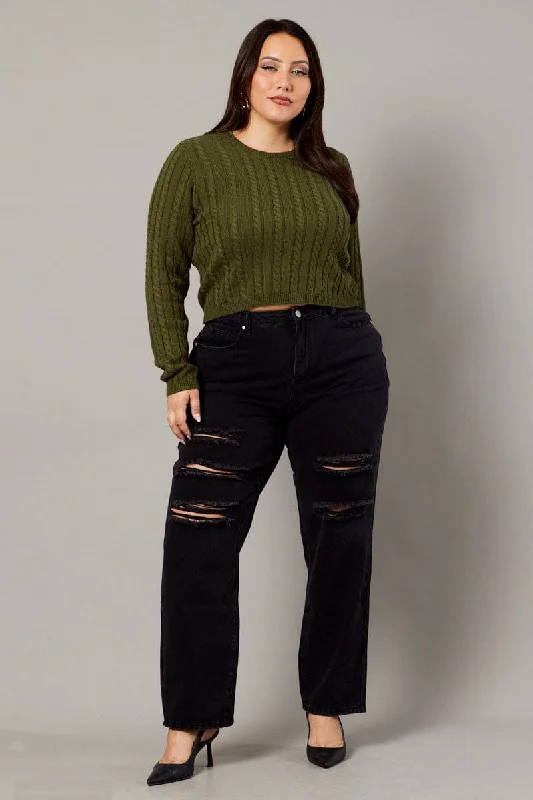 Versatile Outfits Black Baggy Jeans High Rise