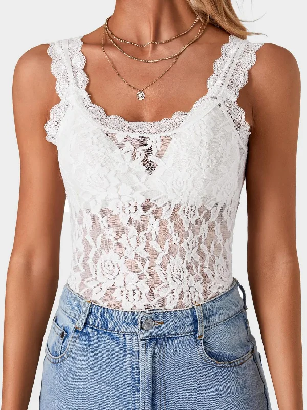 Soft Layers Lace Scoop Neck Tank