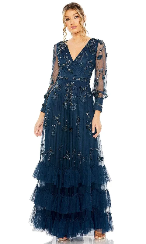 Weekend Comfort Mac Duggal 9256 - Long Sleeve Full Back Prom Gown