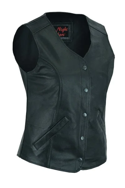 Cozy Pants Women's 3/4 Long Body Motorcycle Vest with Plain Sides
