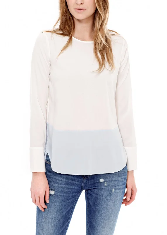 Warm Layers Women's Back Button Closure Top In Ivory
