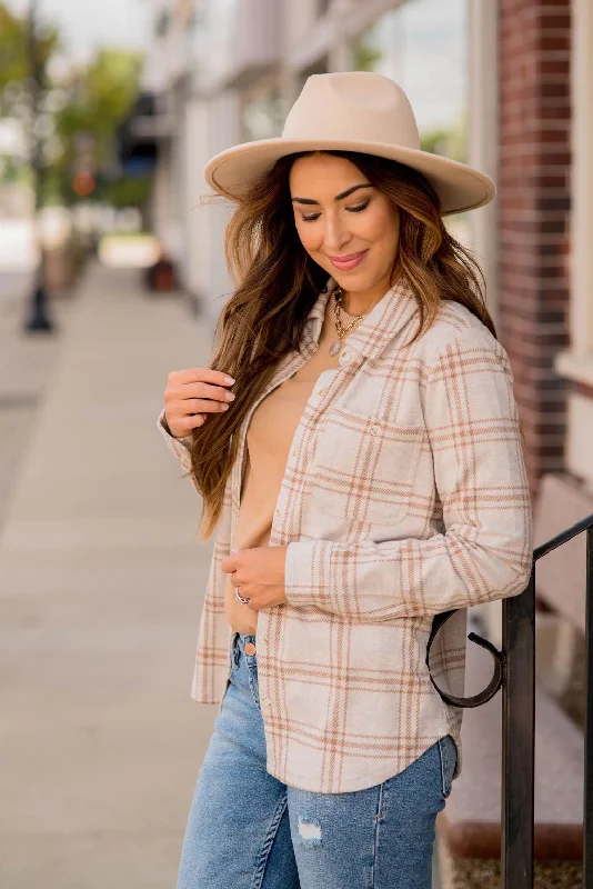 Soft Layers Plaid Marled Lightweight Shacket