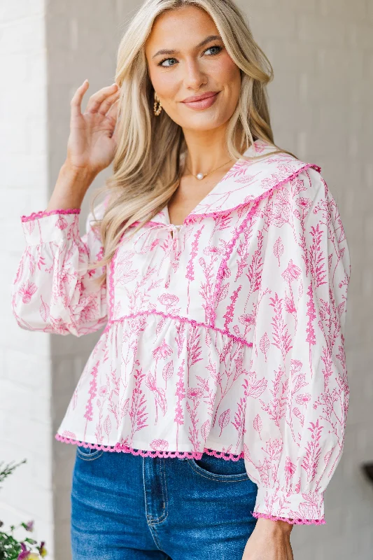 Chic Outfits To Know You Pink Floral Blouse