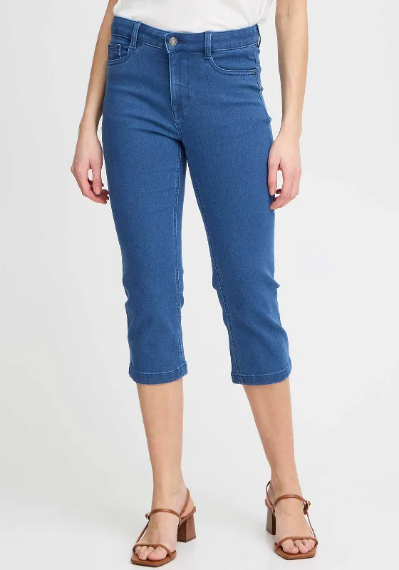 Soft Knitwear Fransa Luxe Capric Slim Leg Denims, Blue