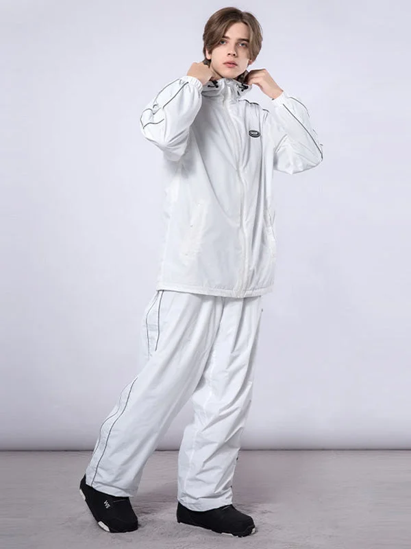Lounge Chic Men's Dook Snow Track Stripe Snowboard Jacket & Pants Snowsuit