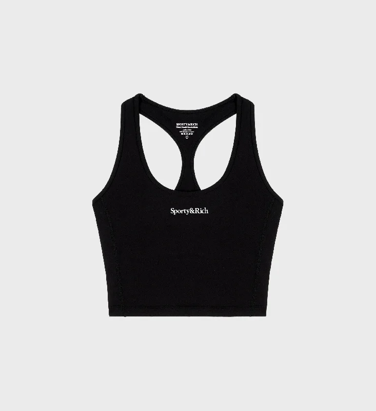 Relaxed Chic Serif Logo Sports Tank - Black/White