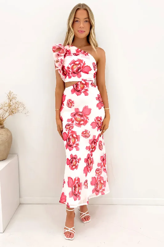 Urban Chic Knox Midi Dress Red Floral