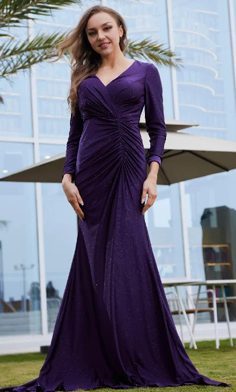 Comfortable Jeans J'Adore Dresses J23007 - Long Sleeve Mermaid Evening Dress