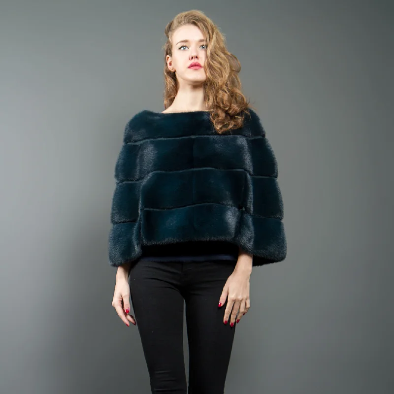 Fashion Comfort Mink Fur Bolero Green Gstaad