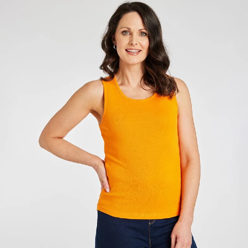 Easy Chic Ladies Essential Crew Vest Tangerine