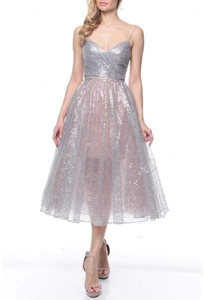 Cozy Chic Wear Terani Couture - 1922C0049 Ruched V-Neck A-Line Cocktail Dress