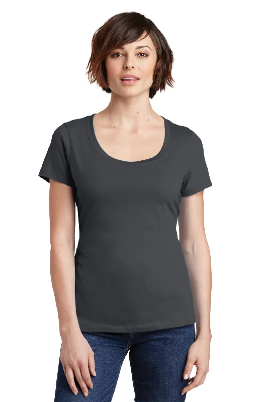 Elegant Dressing District Womens Perfect Weight Short Sleeve Scoop Neck T-Shirt - Charcoal Grey - Closeout Elegant Dressing District Womens Perfect Weight Short Sleeve Scoop Neck T-Shirt - Charcoal Grey - Closeout