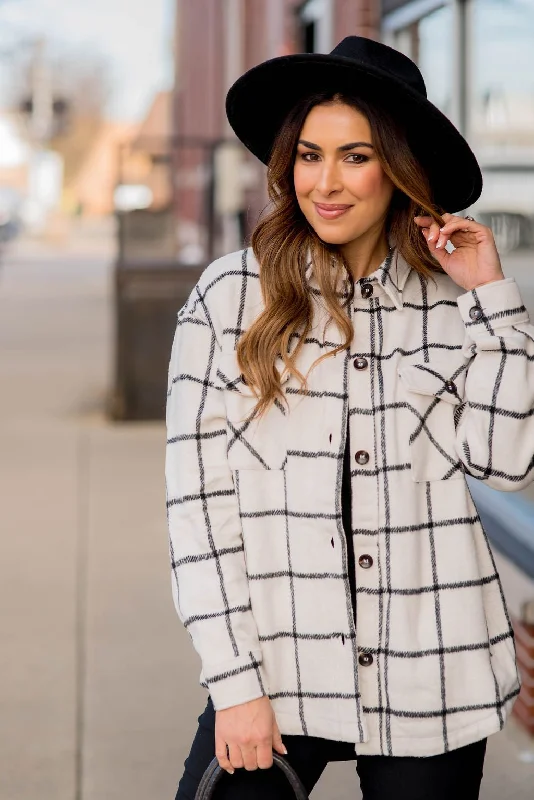 Relaxed Fit Wear Pumpkin Picking Plaid Shacket