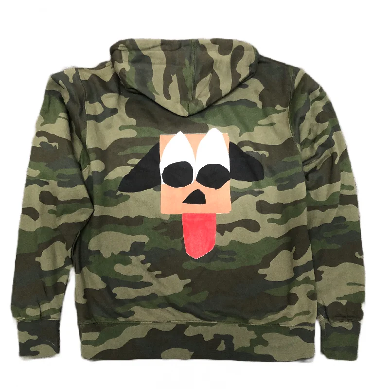 Effortless Outfits badknees Construction Paper Dog Zip-up Hoodie - Camo