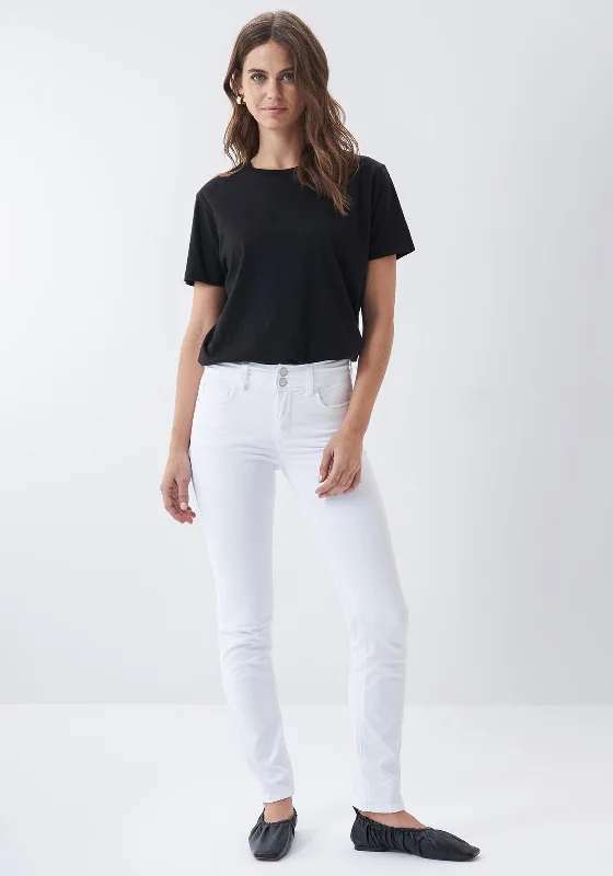 Sporty Wear Salsa Secret Push in Slim Jeans, White