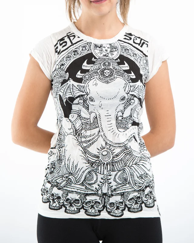 Classic Comfort Womens Batman Ganesh T-Shirt in White