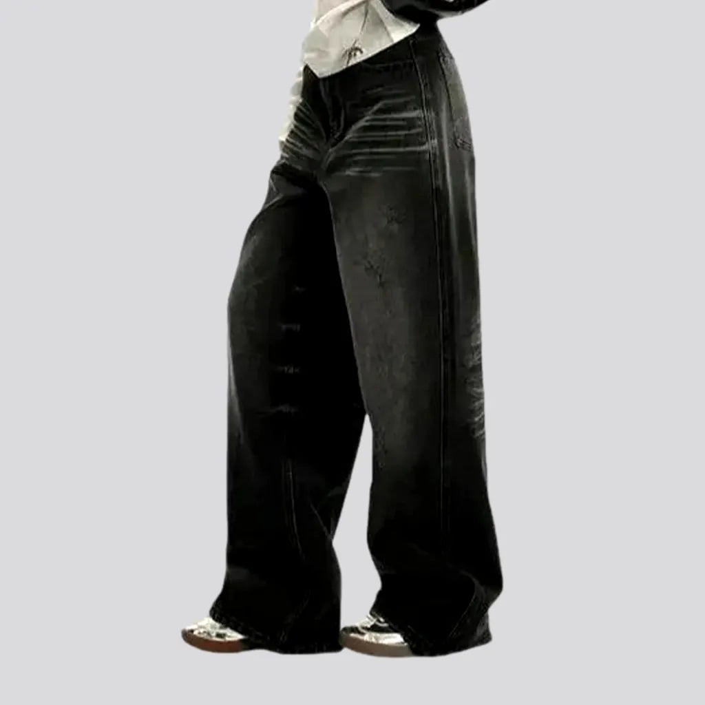 Comfort Fit Baggy fit retro creased jeans for women