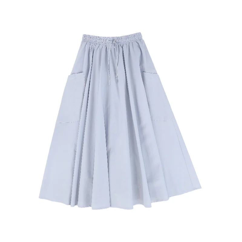 Soft Looks VALENTINA LIGHT BLUE POCKET MAXI SKIRT