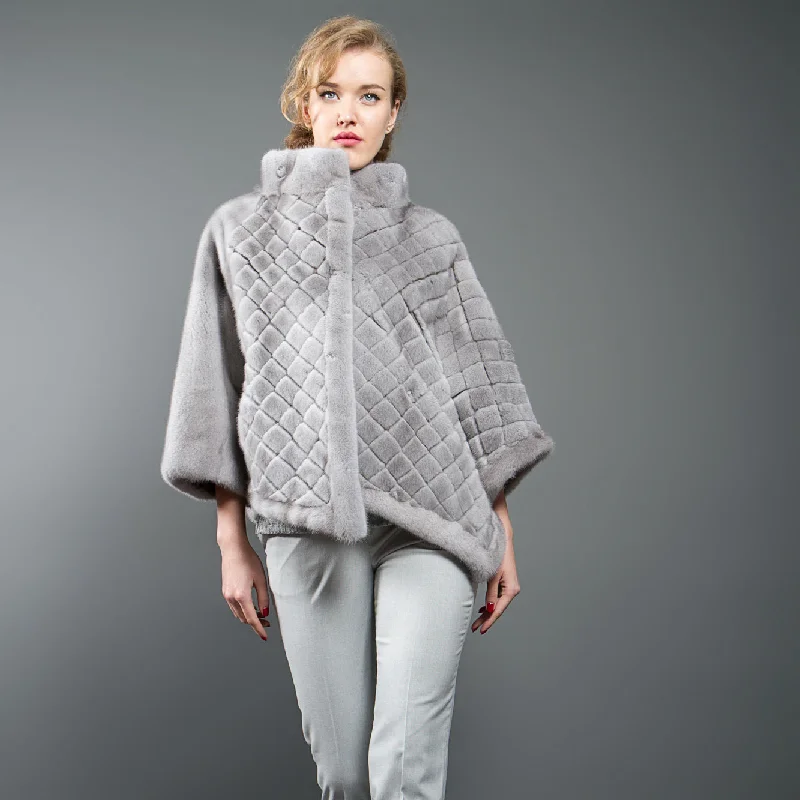 Simple Comfort Mink Fur Poncho for women