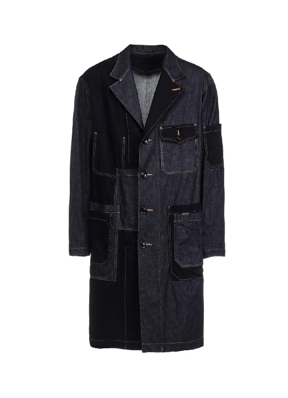 Effortless Outfits 7OZ DENIM CRAZY PATCHWORK SHOP COAT