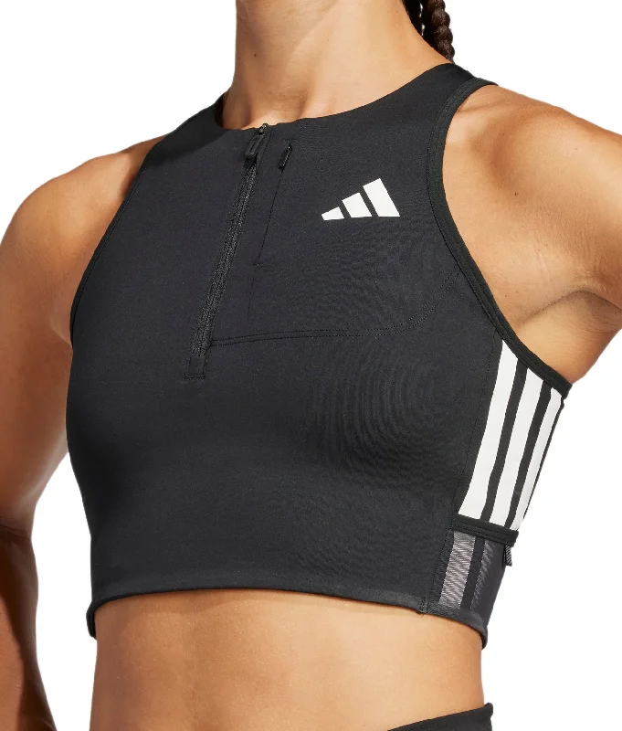 Relaxed Dresses adidas Adizero Gel Pocket Womens Running Crop Top - Black