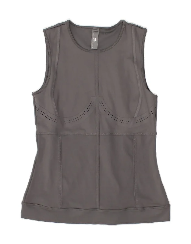 Simple Chic ADIDAS Womens Stella McCartney Vest Top UK 12 Medium Grey Polyester