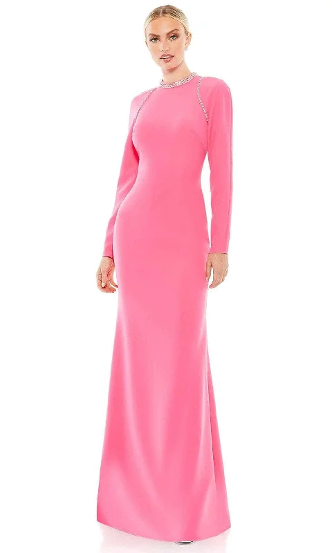 Relaxed Tops Ieena Duggal 26612 - High Neck Long Sleeved Prom Dress