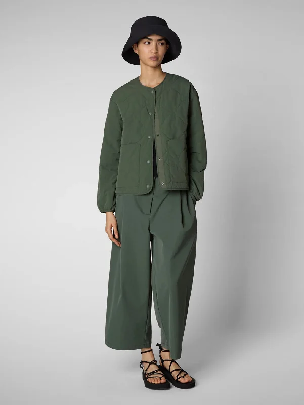 Casual Comfort Loop Quilted Jacket - Thyme Green