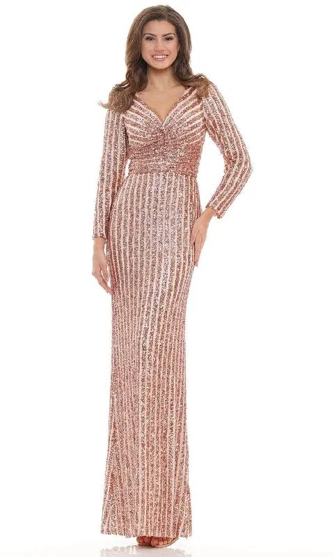 Sporty Wear Colors Dress - Stripe Sequin Evening Gown G1042SL